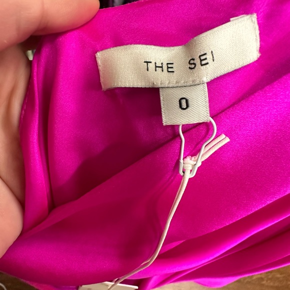 THE SEI - Off-The-Shoulder Silk Maxi Dress Pink - Picture 6 of 7